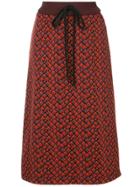 Marni Intarsia Knit Midi Skirt - Red