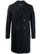 Paltò Double Breasted Fitted Coat - Blue
