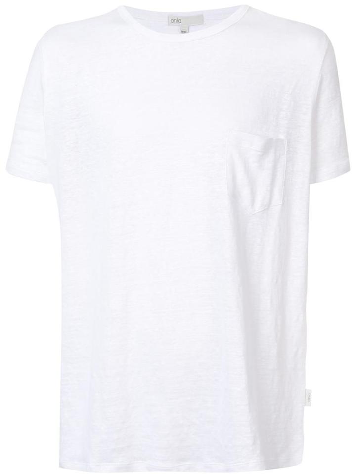 Onia 'chad' T-shirt, Men's, Size: Medium, White, Linen/flax