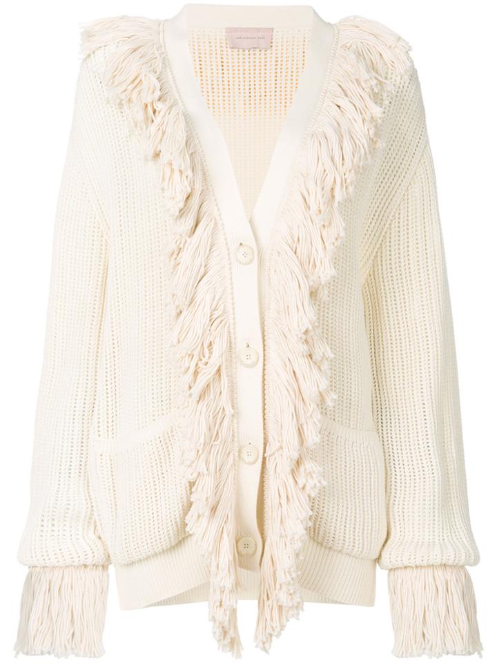 Christopher Kane Fringe Cardigan - White