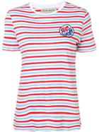 Être Cécile Curvy Badge Striped T-shirt - Blue