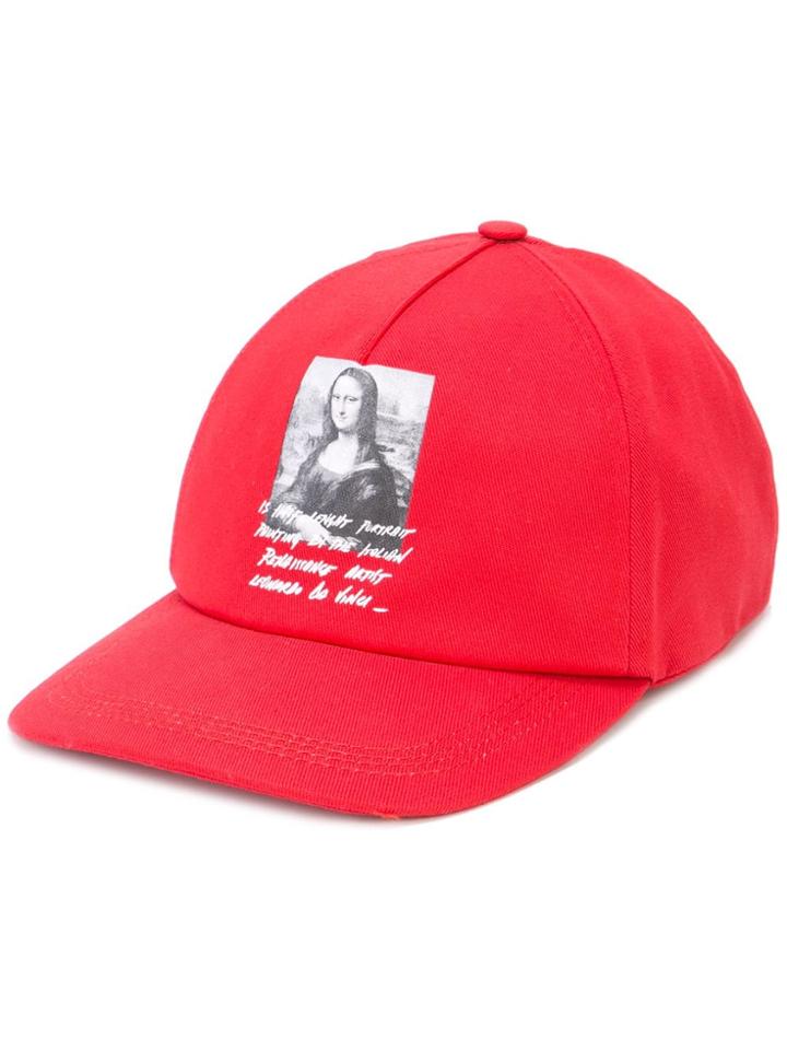 Off-white Mona Lisa Printed Cap - Red