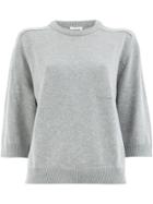 Chloé Short-sleeve Shift Sweater - Grey