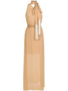 Nk Silk-blend Long Dress - Nude & Neutrals