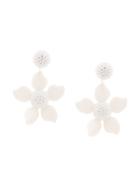 Oscar De La Renta Bold Flower Earrings - White