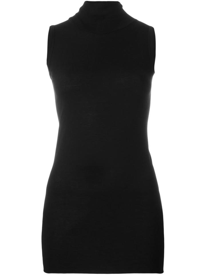 Rick Owens Lilies Roll Neck Tank Top, Women's, Size: 42, Black, Viscose/cotton/polyamide