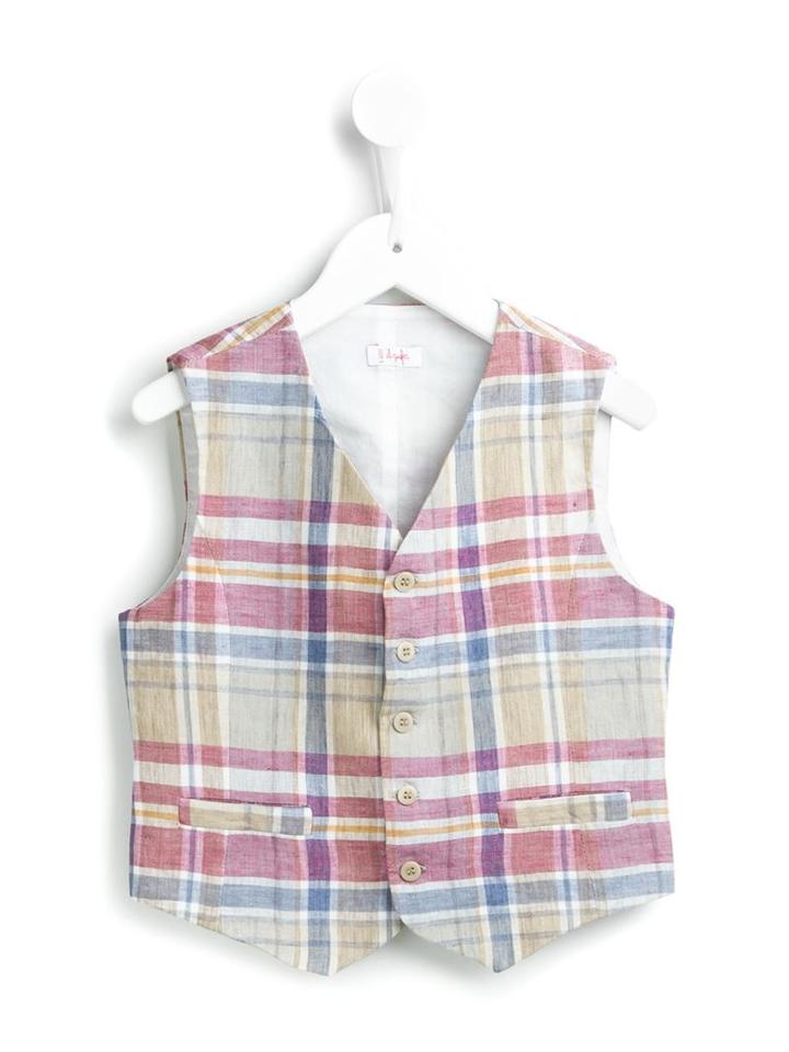 Il Gufo Checked Gilet, Toddler Boy's, Size: 4 Yrs, Pink
