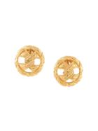 Chanel Vintage Round Twist Earrings - Gold
