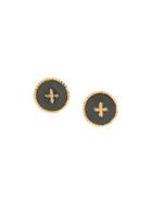 Chanel Vintage Chanel Vintage Cc Logos Button Earrings - Black