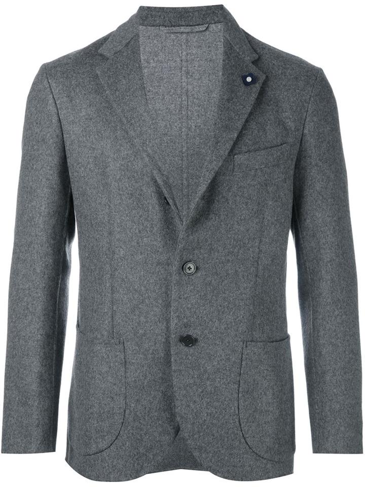 Lardini Stitching Panel Blazer