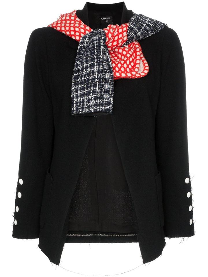 Tiger In The Rain Repurposed Chanel Blazer With Tie - Black