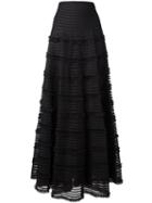 Givenchy Ruffle Trim Flared Skirt, Women's, Size: 36, Black, Polyamide/cotton/viscose/polyester