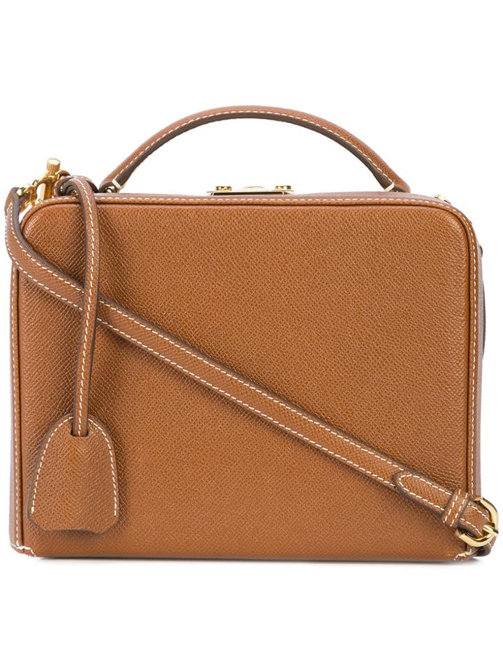 Mark Cross Straw Box Bag - Brown