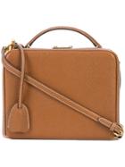 Mark Cross Straw Box Bag - Brown