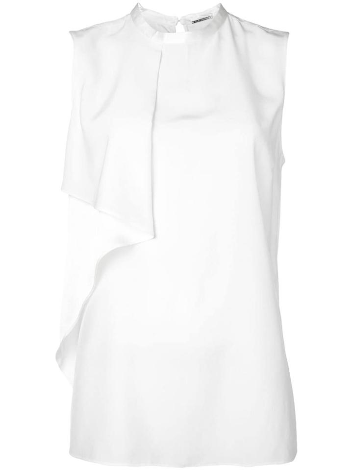 Elie Tahari Draped Detail Tank Top - White