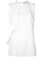 Elie Tahari Draped Detail Tank Top - White