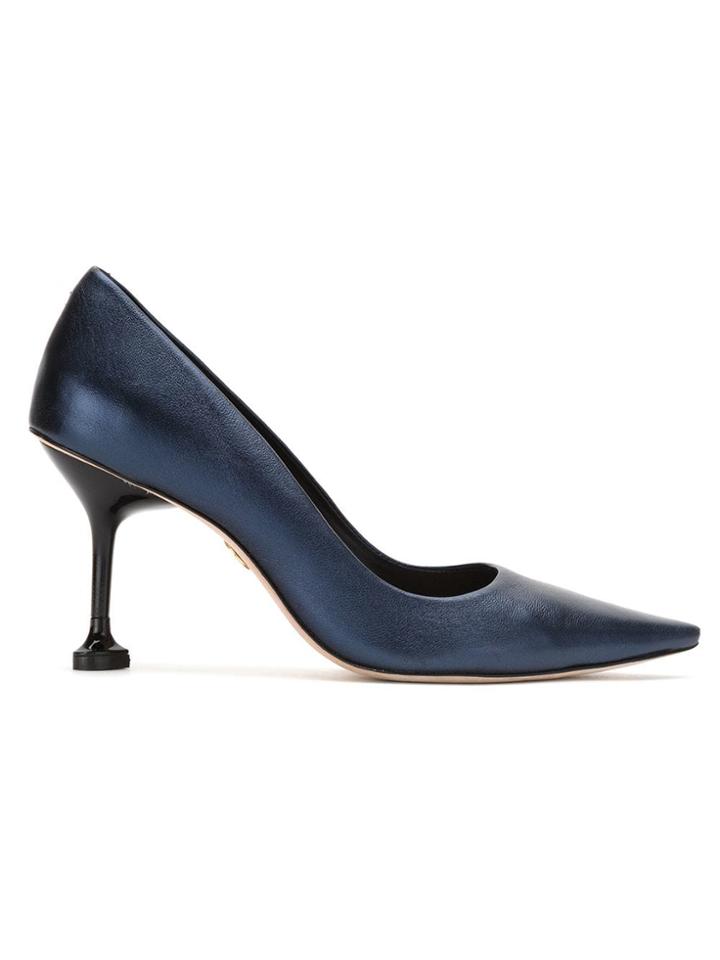 Andrea Bogosian Metallic Leather Pumps - Blue