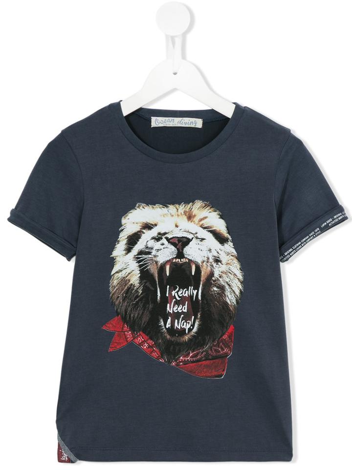 Lapin House Lion Print T-shirt, Toddler Boy's, Size: 2 Yrs, Grey