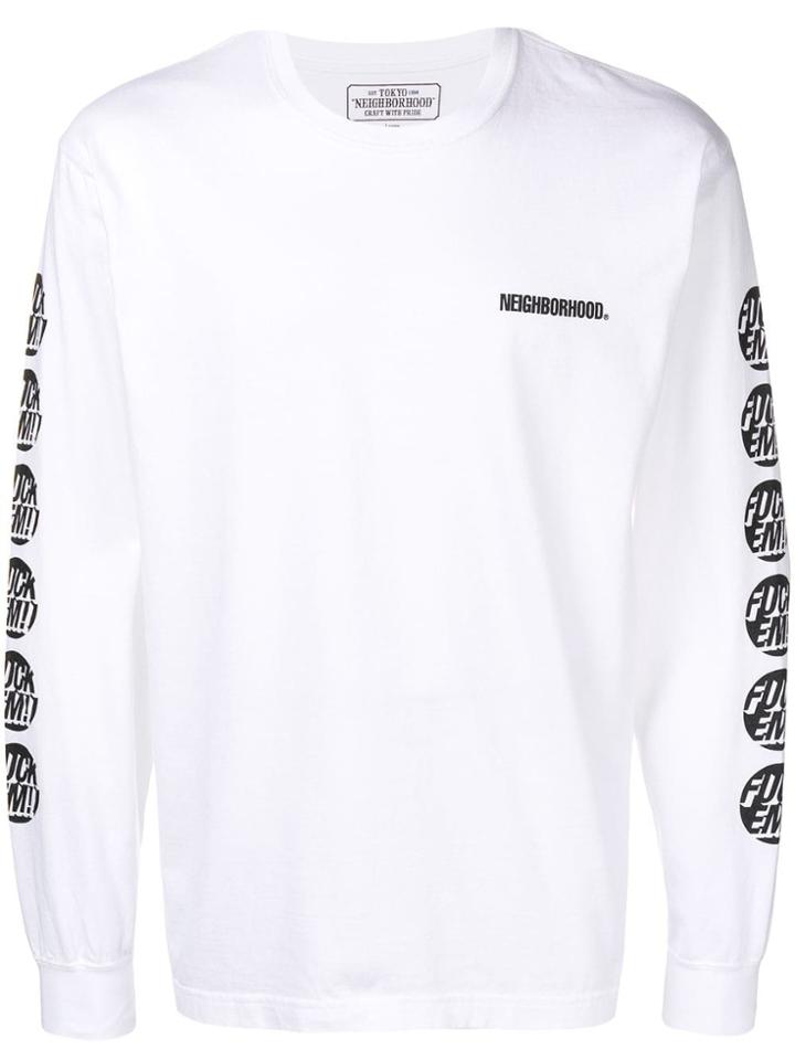 Neighborhood Contrast Logo Sweatshirt - White