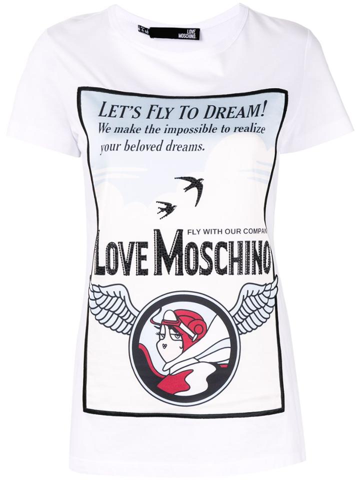 Love Moschino Let's Fly T-shirt - White