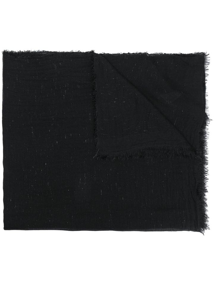 Faliero Sarti Classic Frayed Scarf - Black