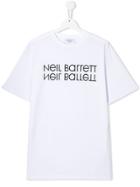 Neil Barrett Kids Teen Mirrored Logo T-shirt - White
