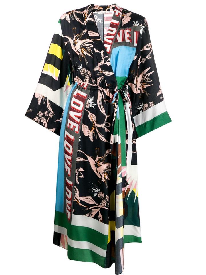 Dorothee Schumacher Graphic Print Wrap Dress - Blue