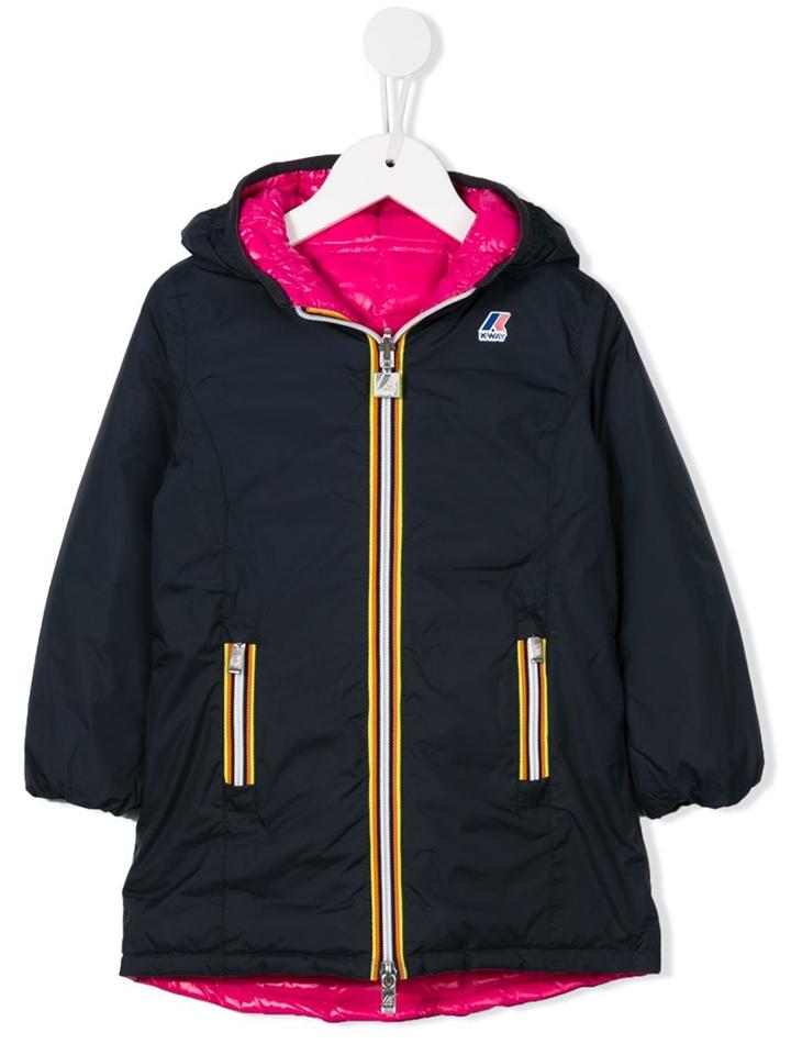 K Way Kids 'denise' Reversible Padded Coat, Girl's, Size: 12 Yrs, Blue