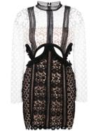 Self-portrait Lace Cut-out Mini Dress - Black