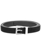 Saint Laurent Monogram Passant Buckle Belt, Women's, Size: 85, Black, Kid Leather