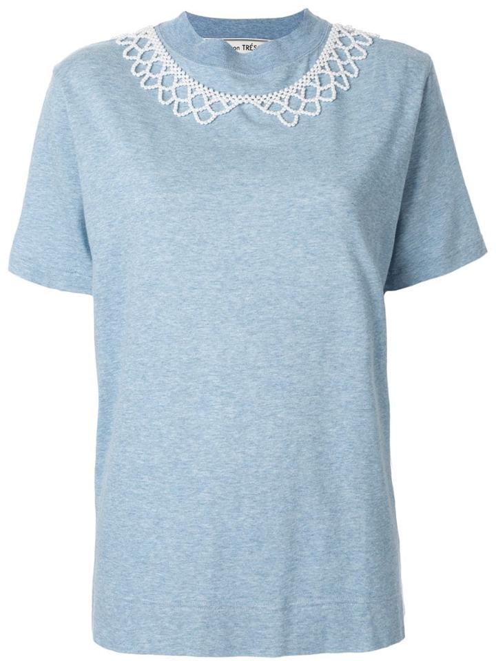 Tu Es Mon Trésor Embellished Short-sleeve T-shirt - Blue