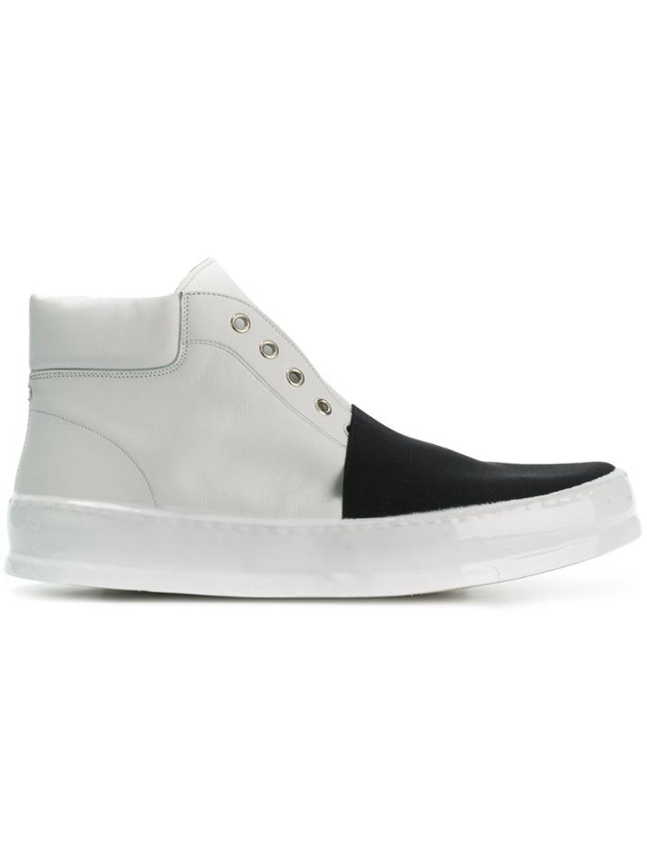 Premiata Two-tone Laceless Sneakers - White
