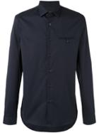 Prada Plain Shirt, Men's, Size: 40, Blue, Cotton/polyamide/spandex/elastane