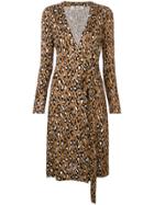 Diane Von Furstenberg Leopard Wrap Dress - Brown