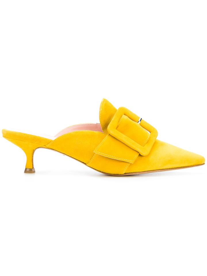 Anna F. Pointed Toe Mules - Yellow & Orange