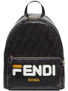 Fendi Fendimania Logo Backpack - Black