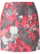 Antonio Berardi Floral Jacquard Mini Skirt, Women's, Size: 42, Grey, Silk/polyamide/wool