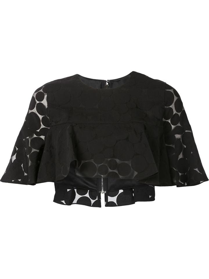 Cushnie Et Ochs Round Applique Cropped Blouse