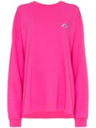 We11done Well Done Patch Oversized Cotton Jersey Sweatshirt - Pink &