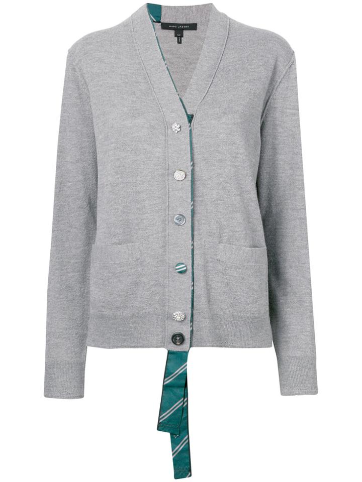 Marc Jacobs Striped Detail Cardigan - Grey
