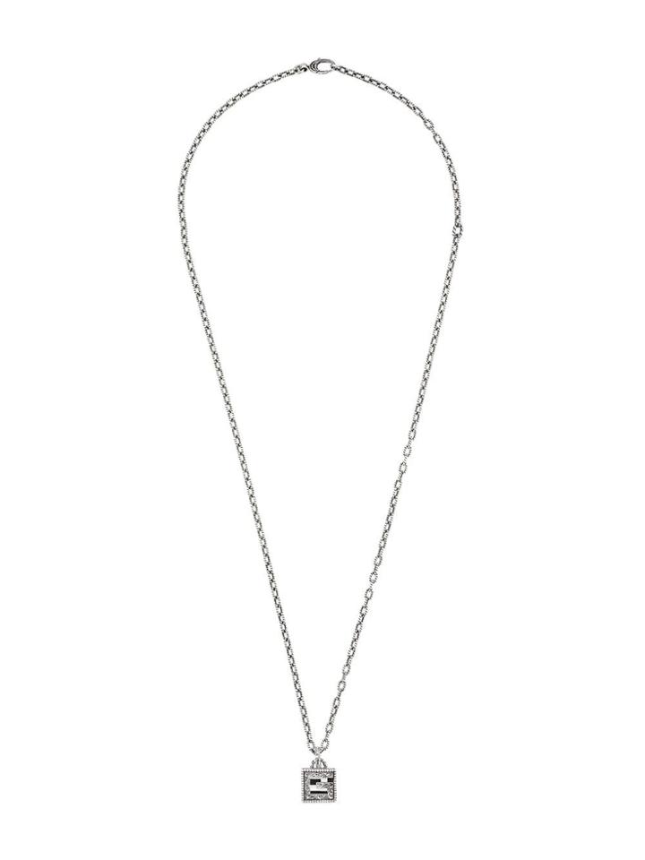 Gucci Necklace With Square G Cross In Silver