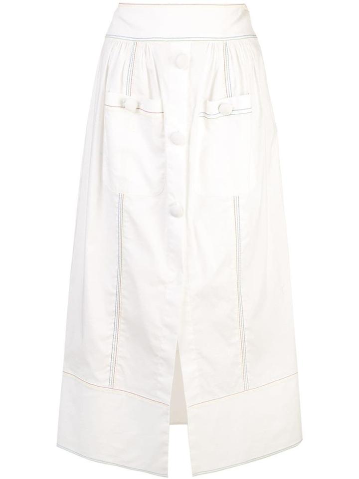 Rosie Assoulin Front Slit Skirt - White