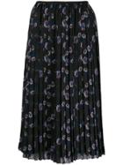 Kenzo Floral Midi Pleated Skirt - Black