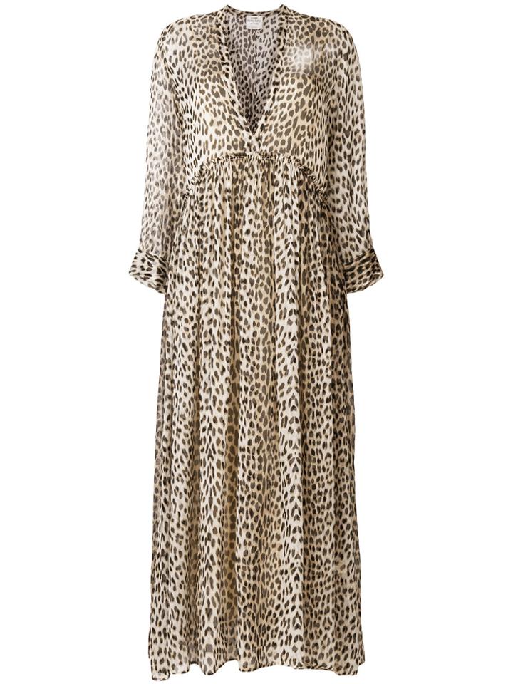 Forte Forte Long Leopard Print Dress - Brown