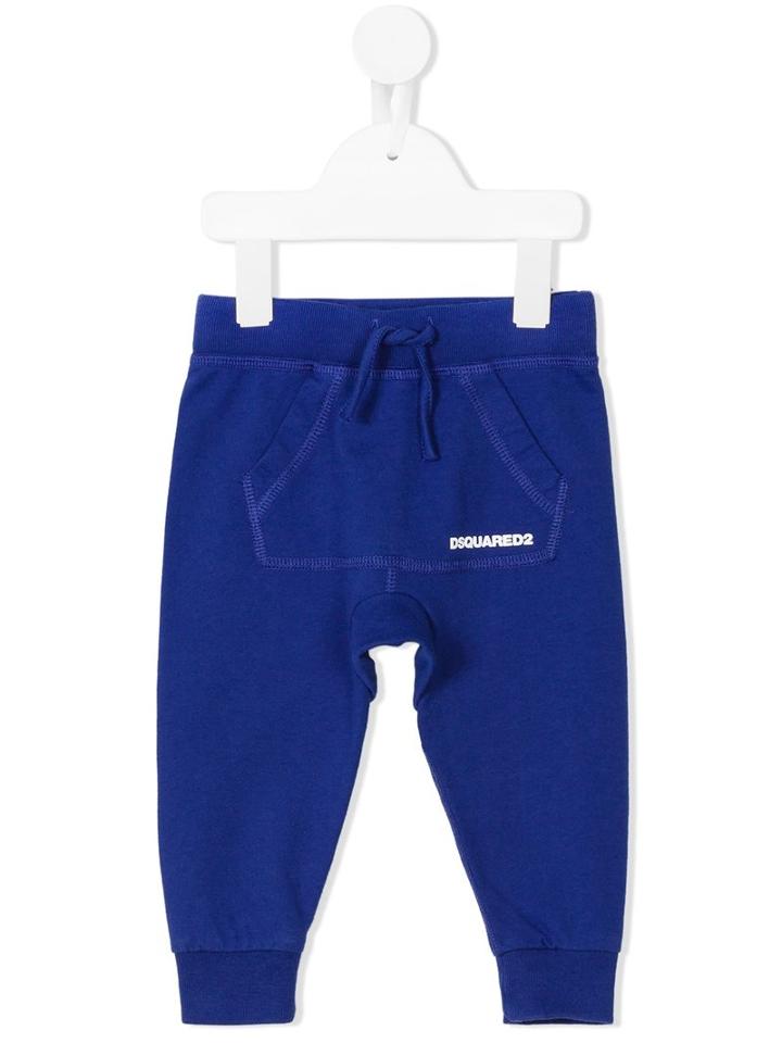 Dsquared2 Kids - Drawstring Track Pants - Kids - Cotton - 3 Mth, Blue