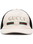 Gucci Logo-print Leather And Mesh Baseball Cap - White