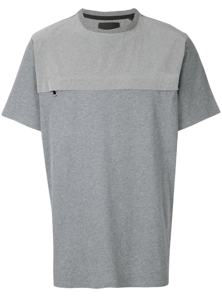 Blood Brother Chest Zip T-shirt - Grey