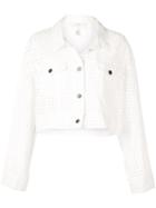Fleur Du Mal Cropped Eyelet Jacket - White