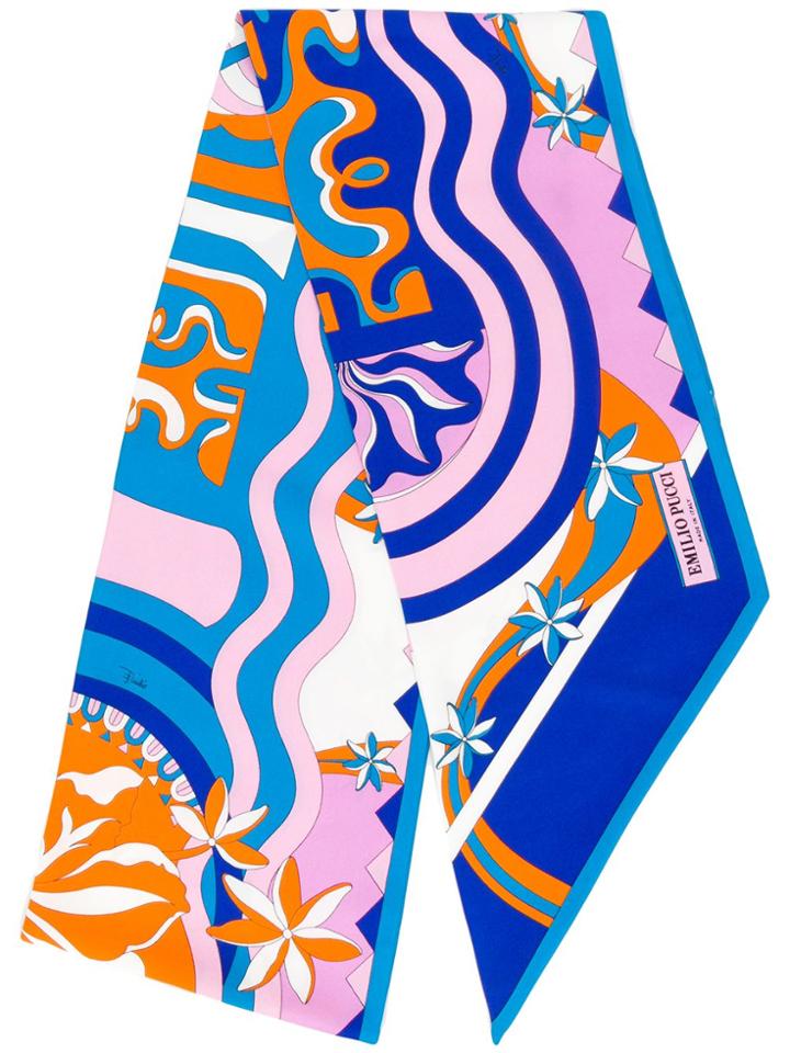 Emilio Pucci Printed Silk Foulard - Blue