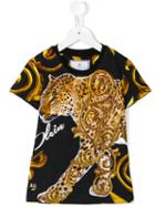 Philipp Plein Kids Leopard Print T-shirt, Boy's, Size: 12 Yrs, Black